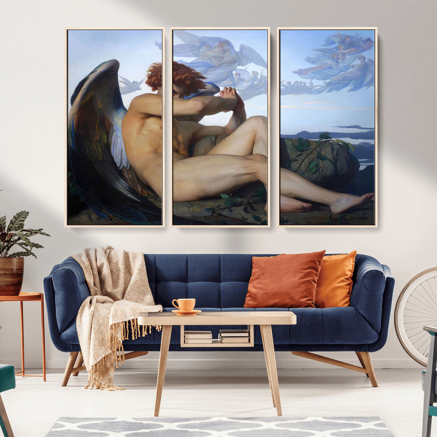 -Fallen Angel Wall Art Canvas Print – Classic Art, Framed, Ready to Hang - Alexandre Cabanel