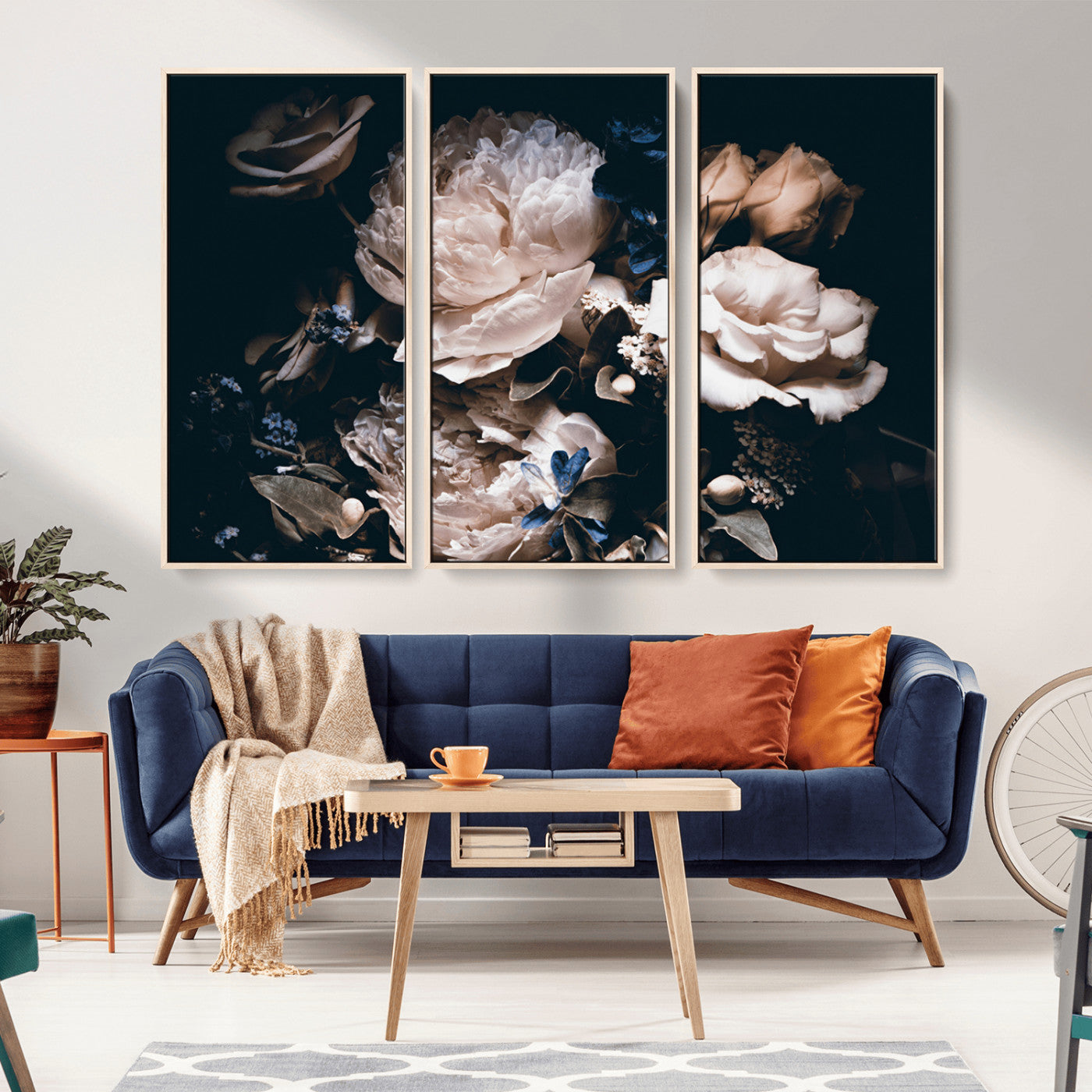 MGV-FC-48X32-3P - Pink Peonies Flowers Large Canvas Art Print