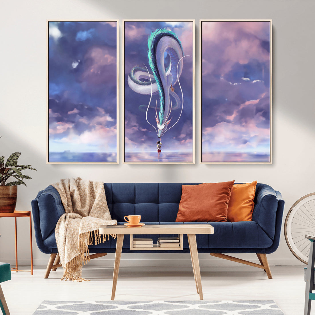 Spirited Away Haku and Chihiro Canvas Print, Anime Lover, Hayao Miyazaki Studio Ghibli