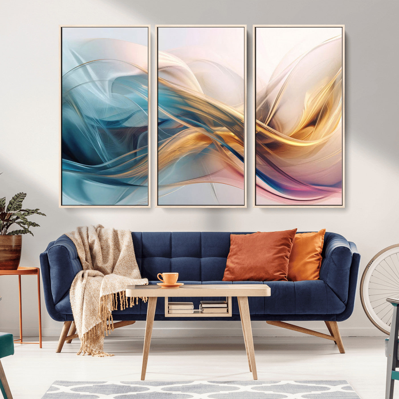 -Abstract Flowing Colors Wall Art Canvas Print