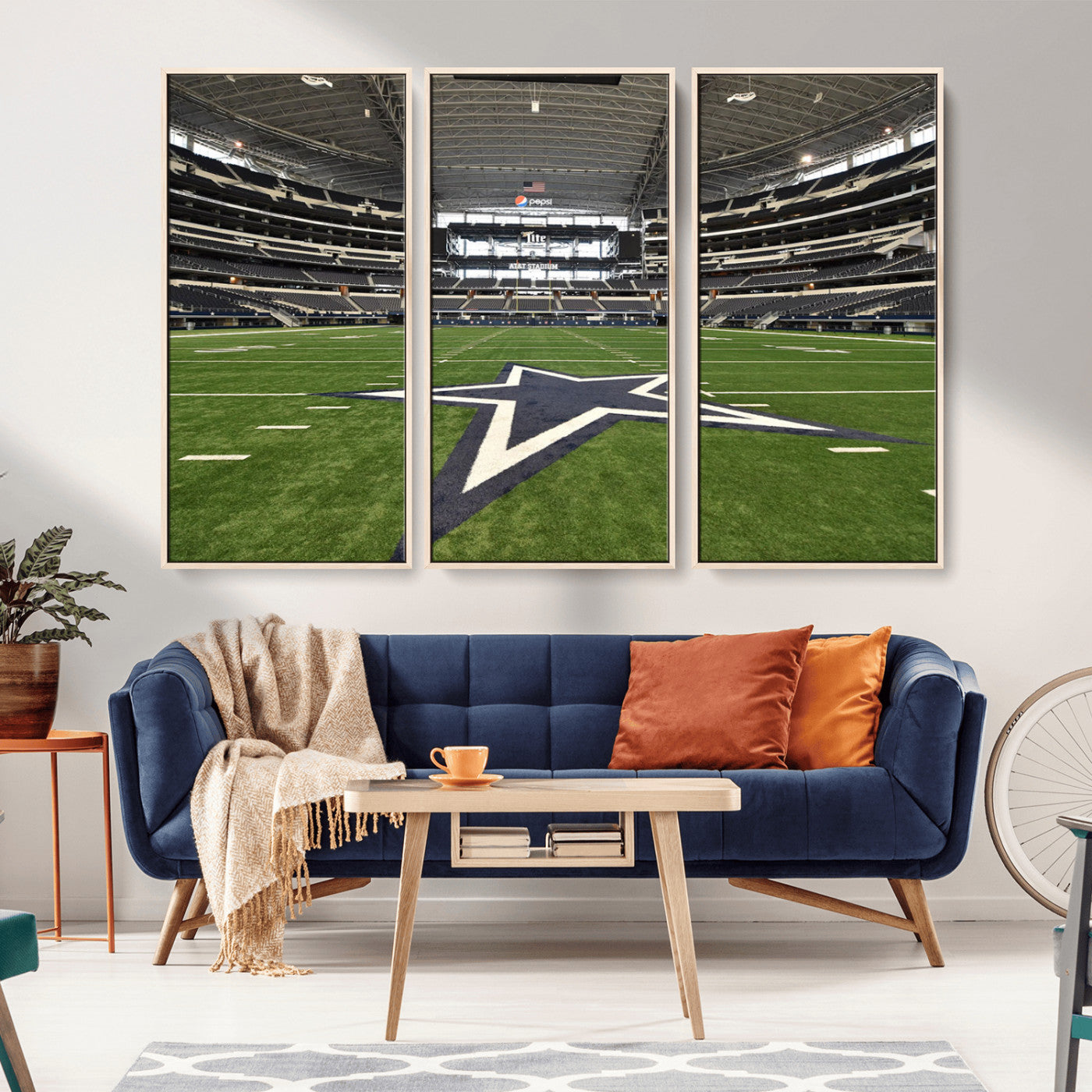MGV-FC-48X32-3P - Dallas Cowboys Football Team Print - Arlington AT&T Stadium Wall Art Canvas Print