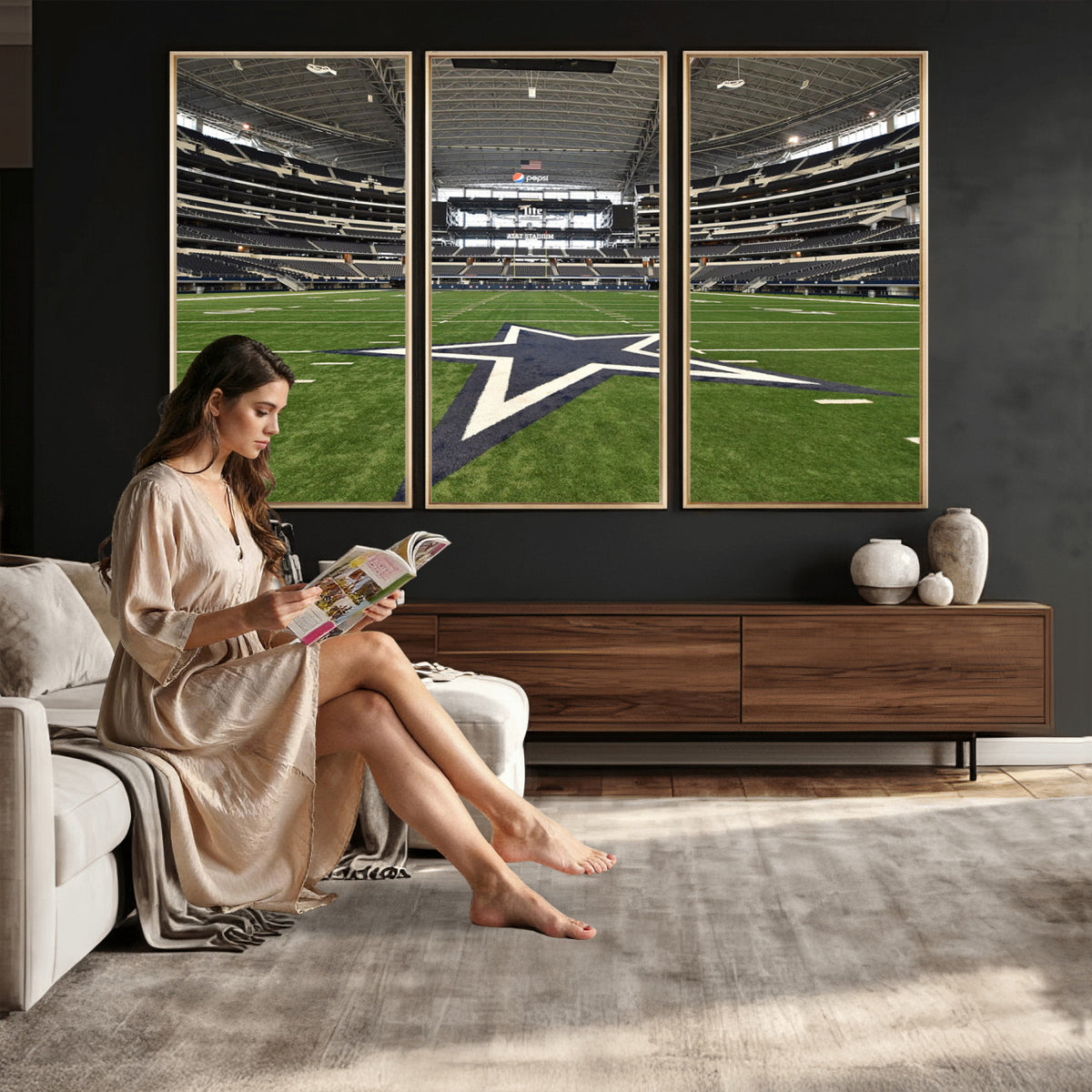14834-MGV-CV-36X24 - Dallas Cowboys Football Team Print - Arlington AT&T Stadium