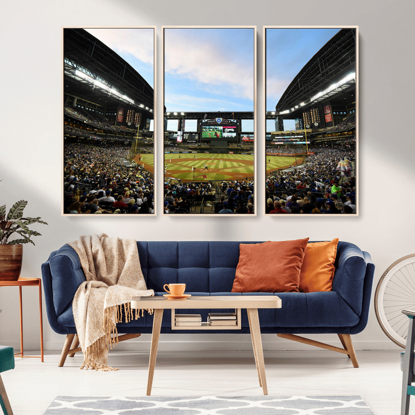 MGV-FC-48X32-3P - Arizona Diamondbacks Baseball Team Print - Phoenix Chase Field Stadium Wall Art Canvas Print