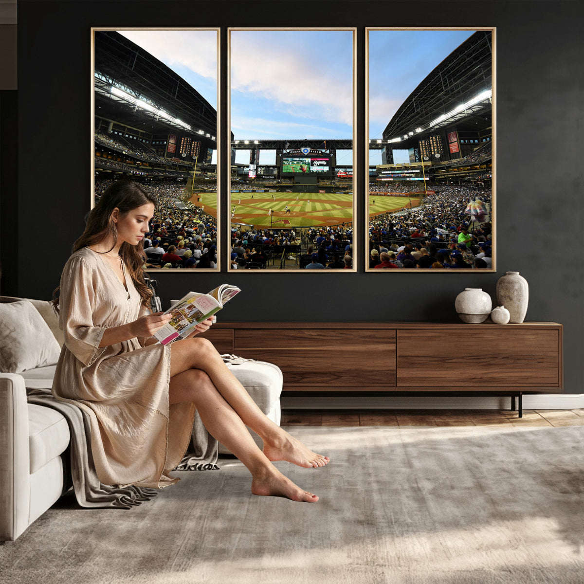 92672-MGV-CV-36X24 - Arizona Diamondbacks Team Print - Phoenix Chase Field