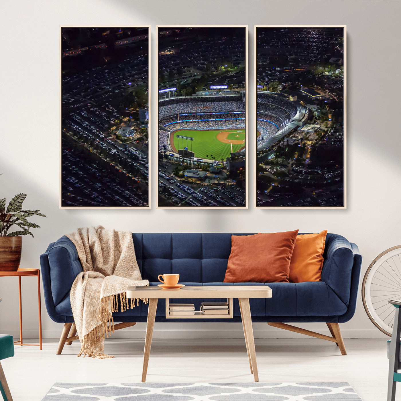 MGV-FC-48X32-3P - Los Angeles Dodgers Baseball Team Print - California Dodger Stadium Wall Art Canvas Print