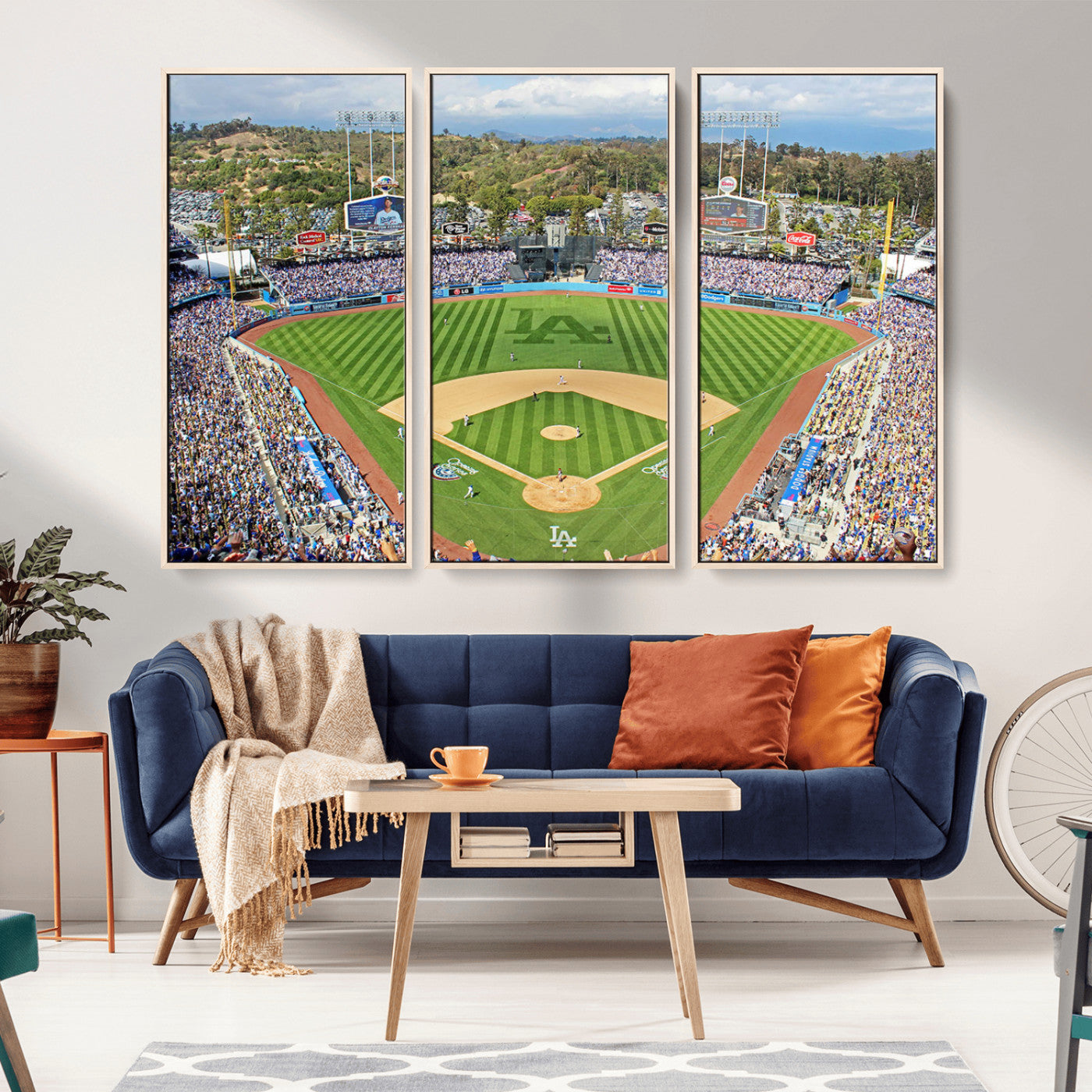 MGV-FC-48X32-3P - Citi Field Wall Art Print | 3-Panel New York Mets Baseball Stadium Canvas Print | Framed Sports Decor for Living Room, Man Cave, or Office