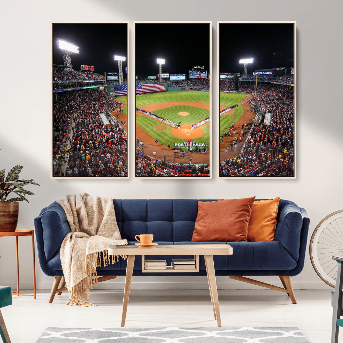 MGV-FC-48X32-3P - Fenway Park Wall Art Canvas Print | Large Baseball Stadium Canvas Print for Boston Red Sox Fans | Framed Ready-to-Hang Boston Sports Decor Artwork