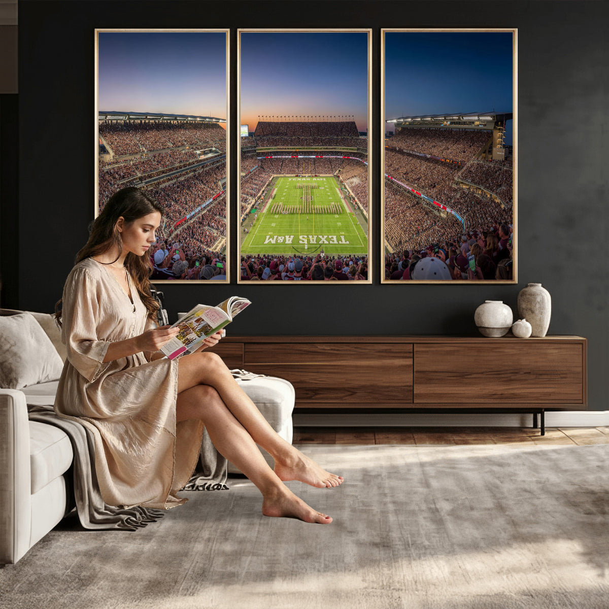 17421-MGV-CV-36X24 - Kyle Field Wall Art Print | Large Texas A&M Aggies Football Canvas Print for Sports Enthusiasts |