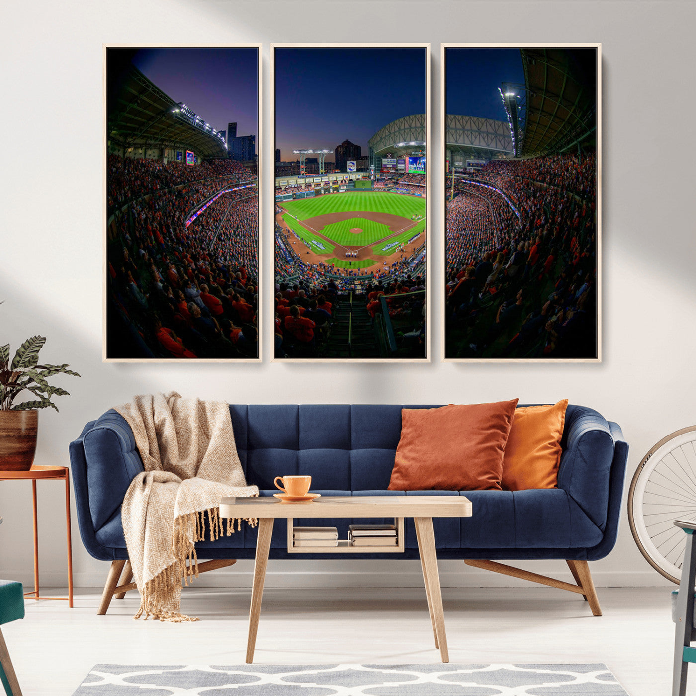 MGV-FC-48X32-3P - Houston Astros Baseball Team Print - Houston Minute Maid Park Stadium Wall Art Canvas Print