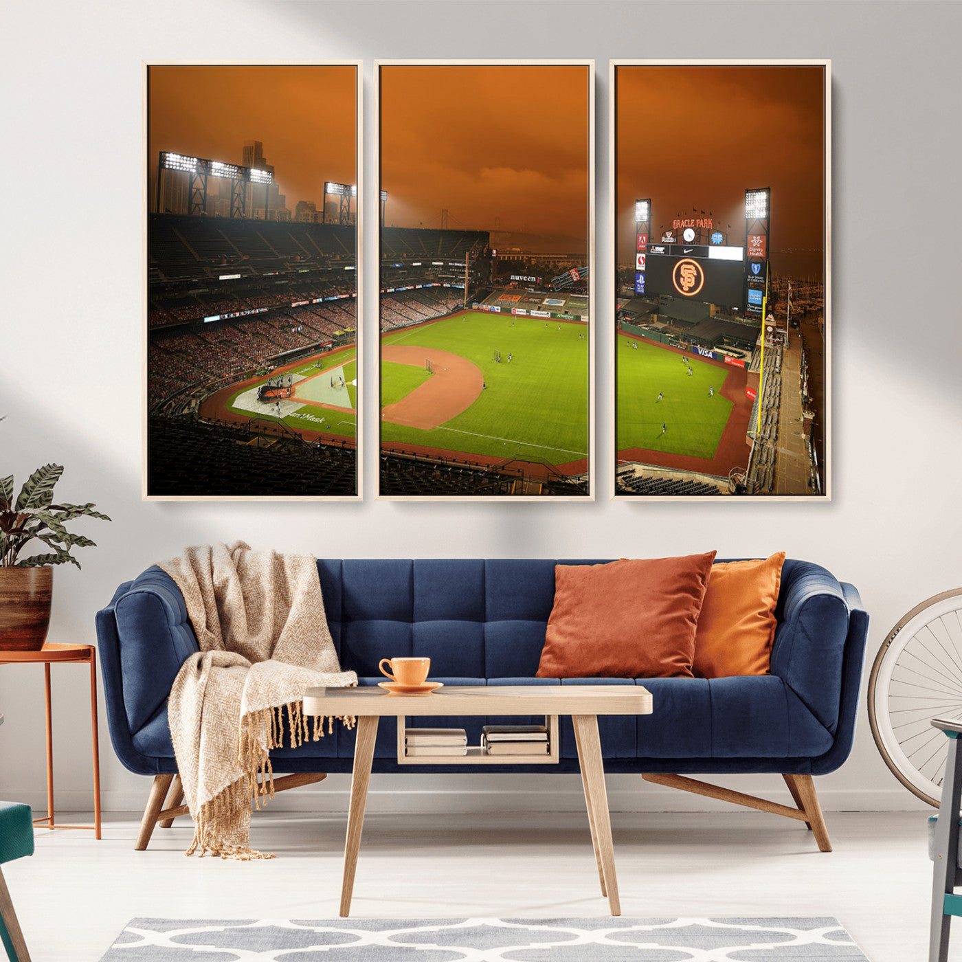 MGV-FC-48X32-3P - San Francisco Giants Baseball Team Print - Oracle Park Stadium Wall Art Canvas Print