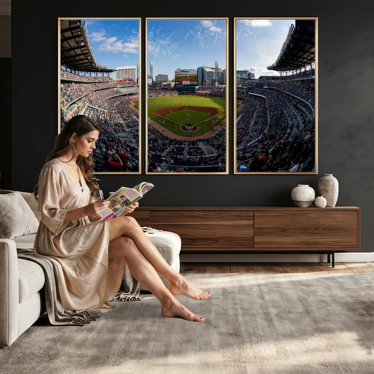 78608-MGV-CV-36X24 - Truist Park Stadium Canvas Wall Art, Atlanta Braves Game Day Decor