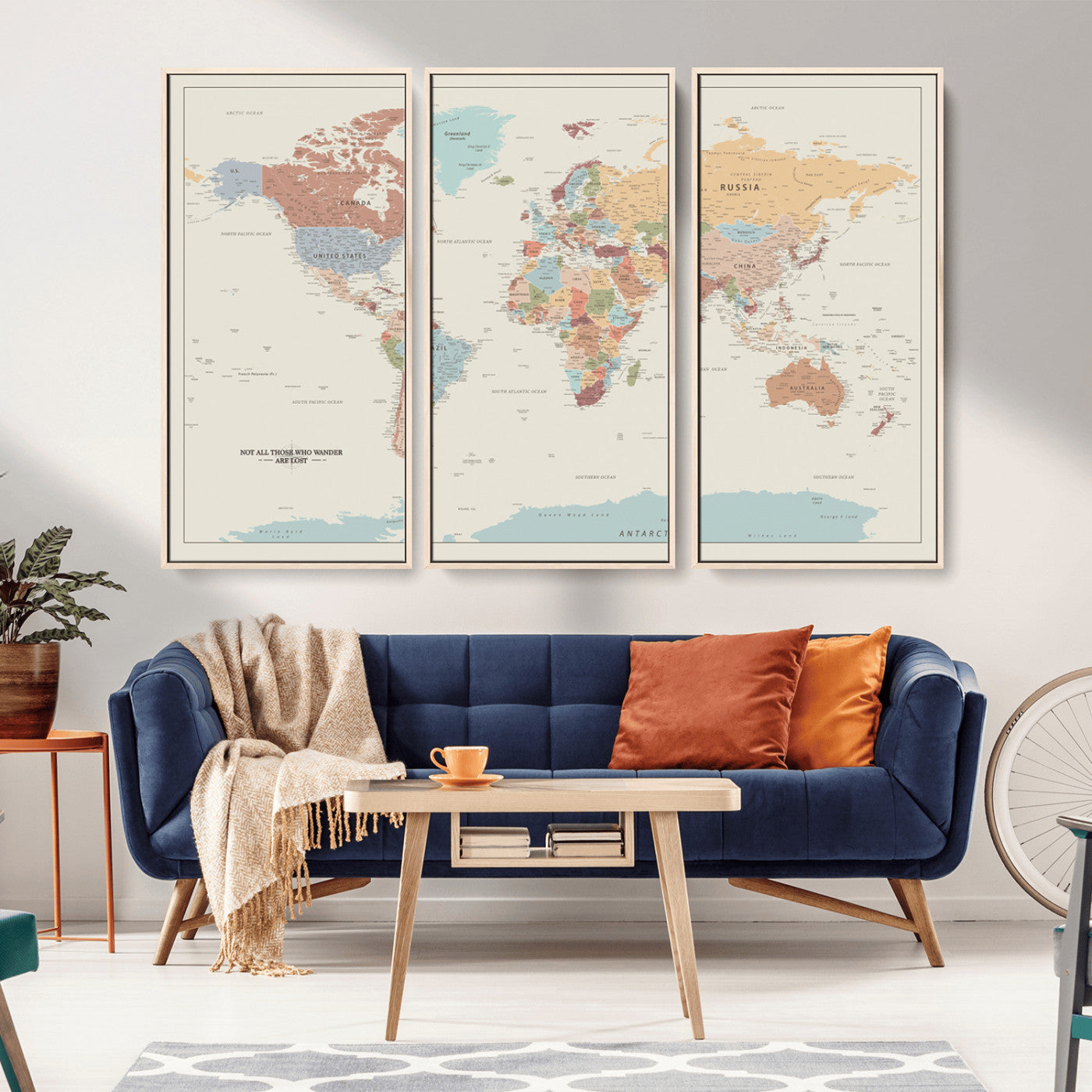 MGV-FC-48X32-3P - Push Pin World Map Canvas Print – Framed Wall Art for Couples to Track Their Travels – Anniversary