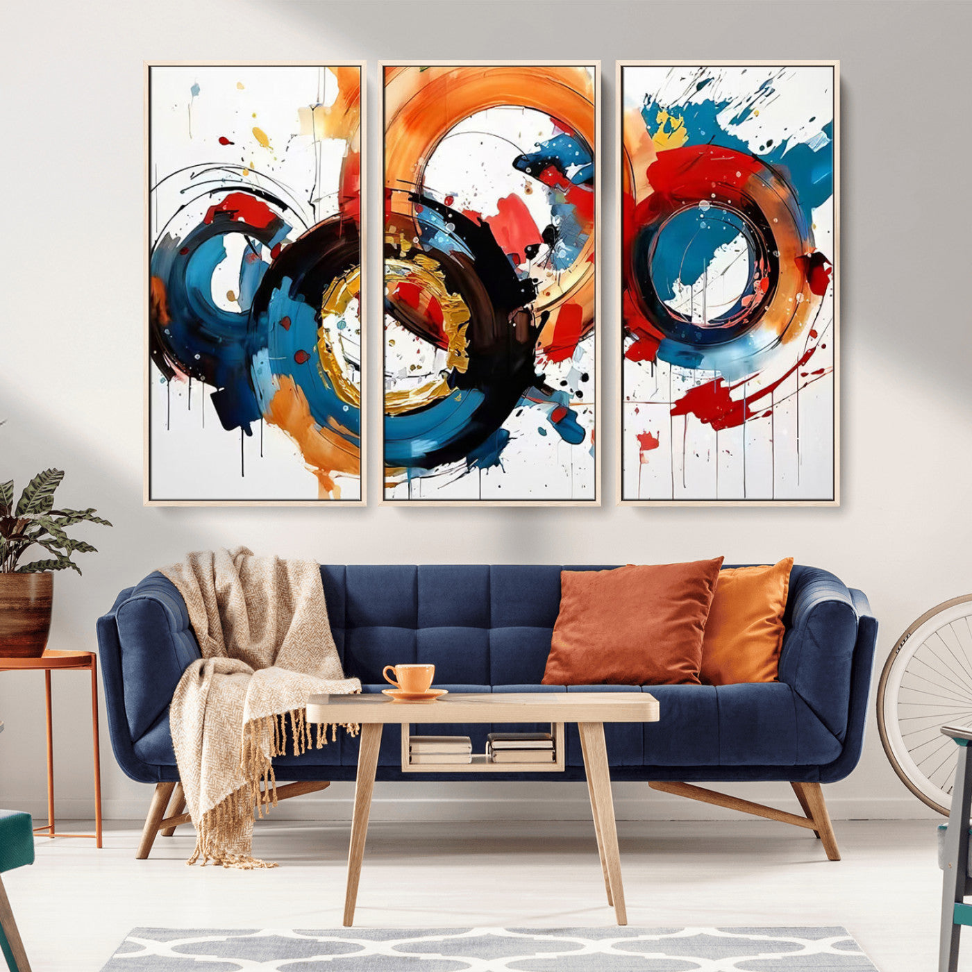 MGV-FC-48X32-3P - Abstract Wall Art, Rings Wall Art Canvas Print