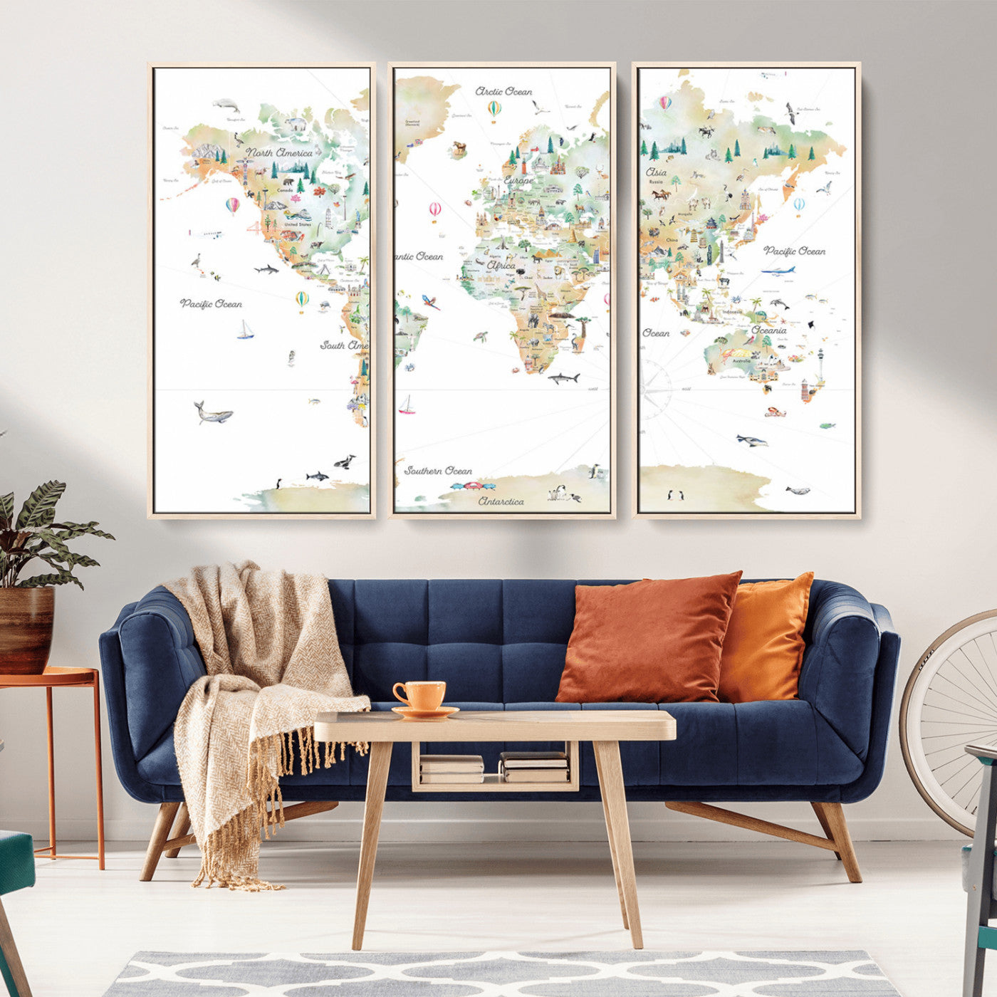MGV-FC-48X32-3P - Push Pin World Map Canvas Print – Framed Wall Art for Couples to Track Their Travels – Anniversary