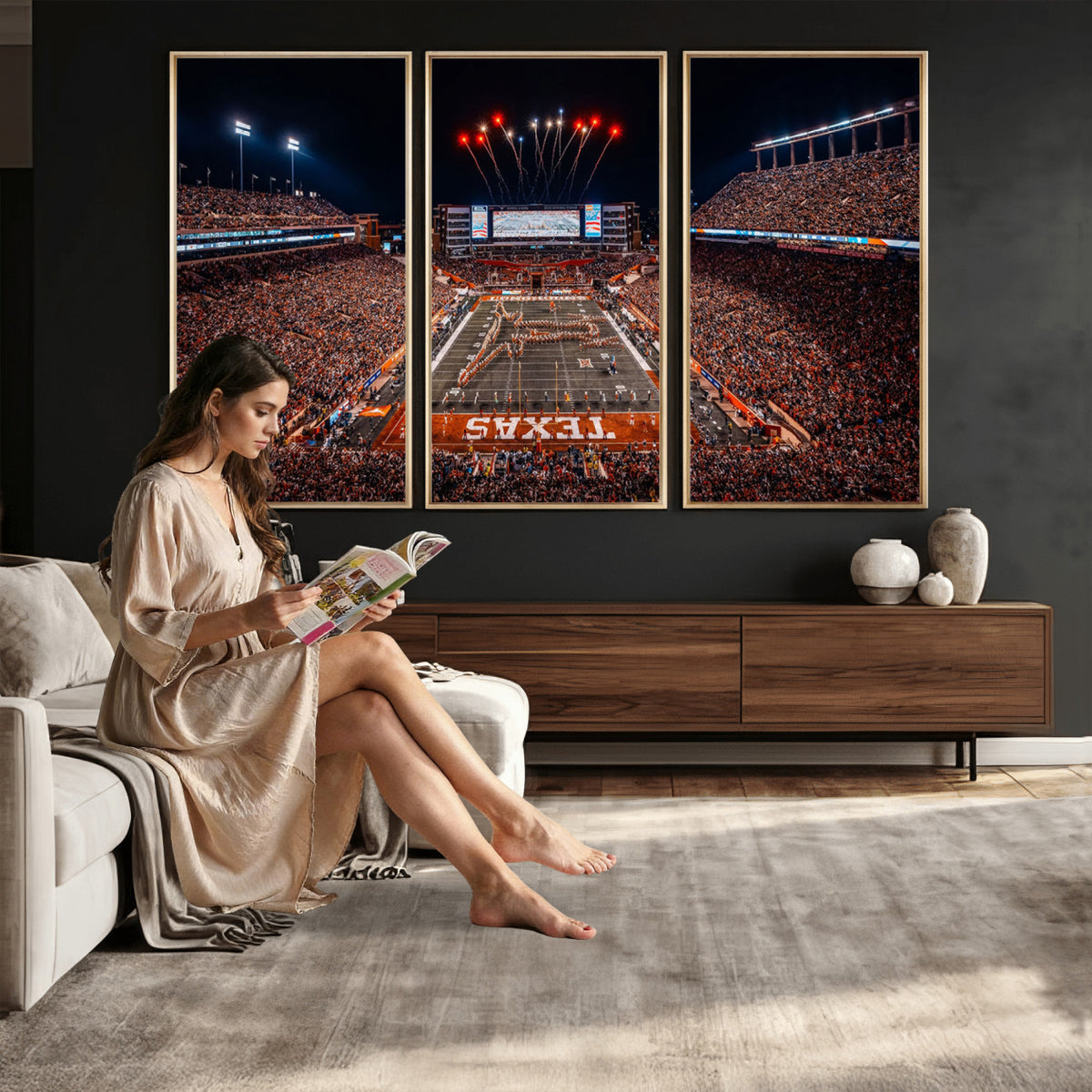 58778-PAN-FL-20X10 - Darrell K Royal Memorial Stadium | Texas Longhorns | Print Decor Wall Art Design for Home & Office Decoration
