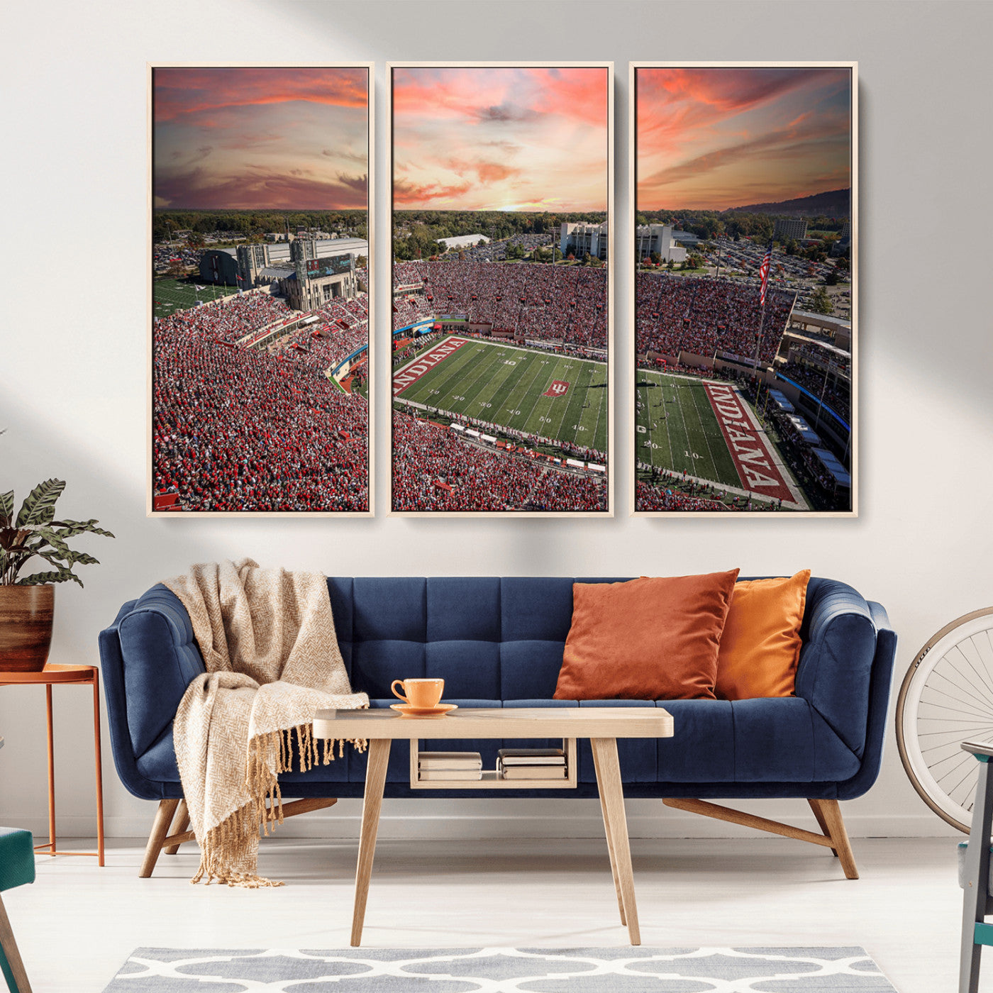 MGV-FC-48X32-3P - Indiana Memorial Stadium Wall Art Canvas Print, Framed Studium Canvas Art, Indiana Memorial Stadium