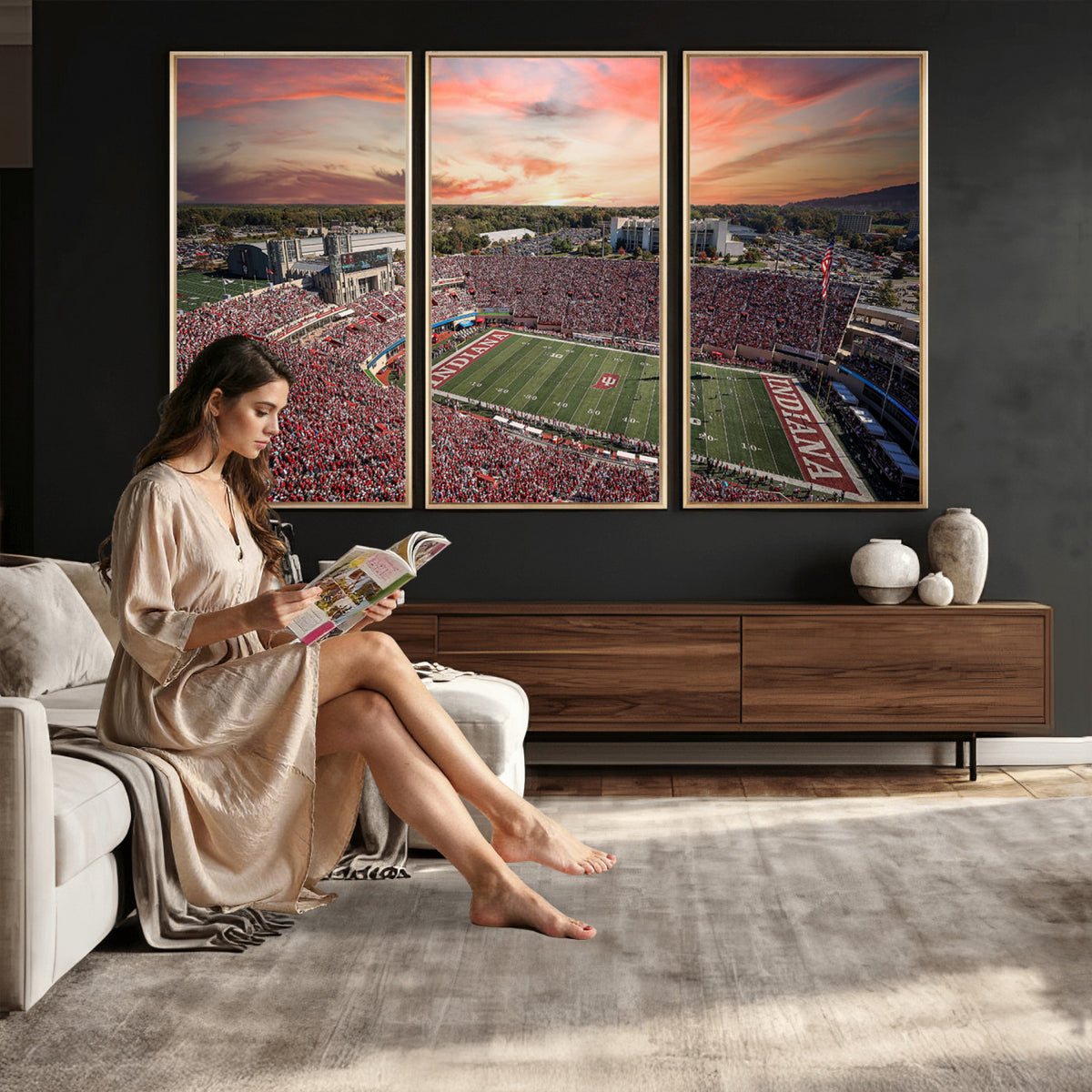 51135-MGV-CV-36X24 - Indiana Memorial Stadium Wall Art Canvas Print