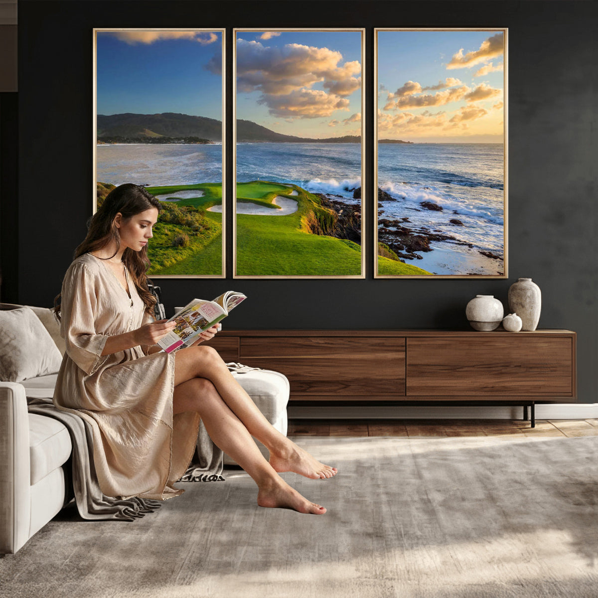 50107048-MGV-CV-36X24 - Pebble Beach Golf Links Wall Art Canvas Print