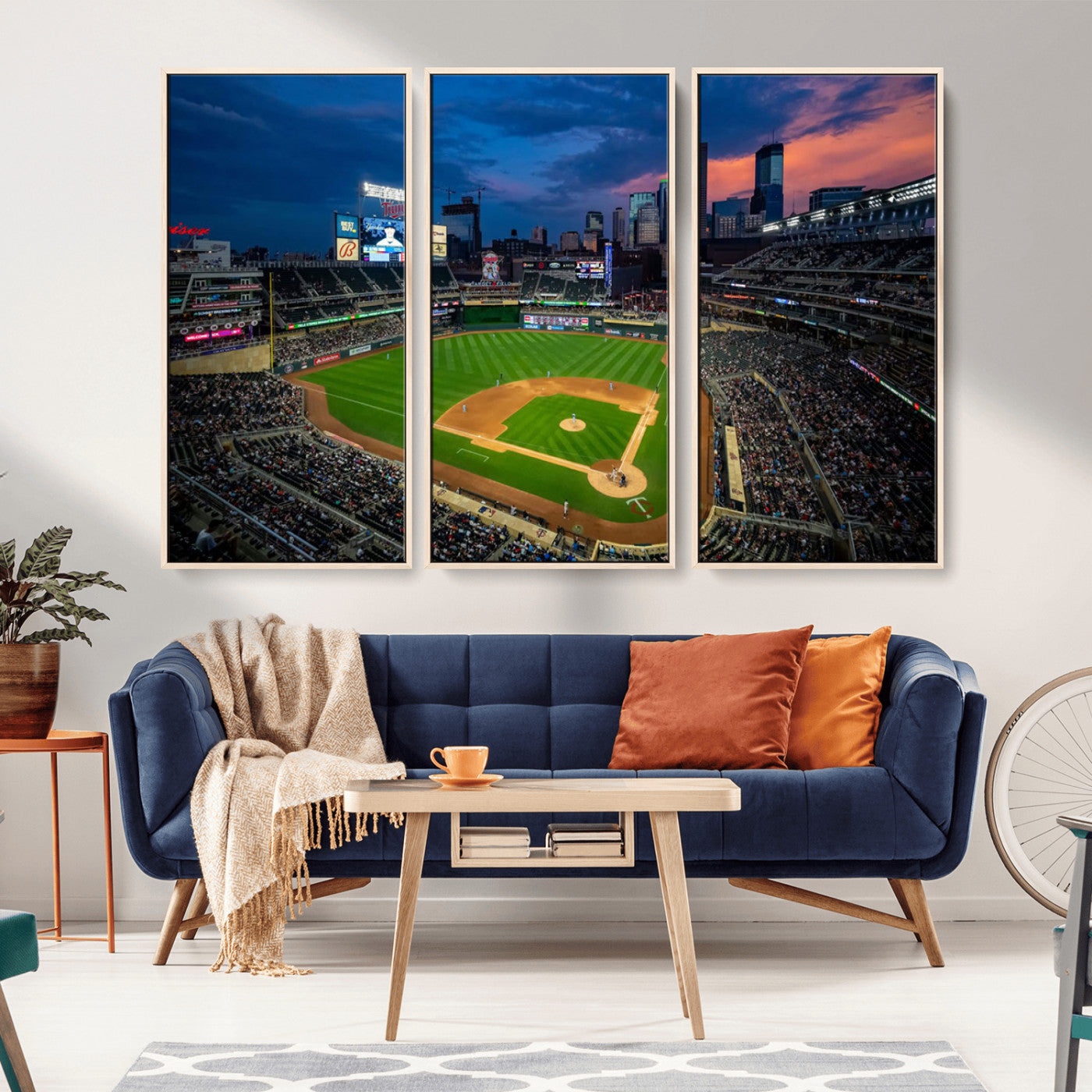 68222753-MGV-FC-48X32-3P_Natural-Target Field Wall Art Canvas Print, Baseball Stadium Print, Minneapolis Major League Baseball's Minnesota Twins