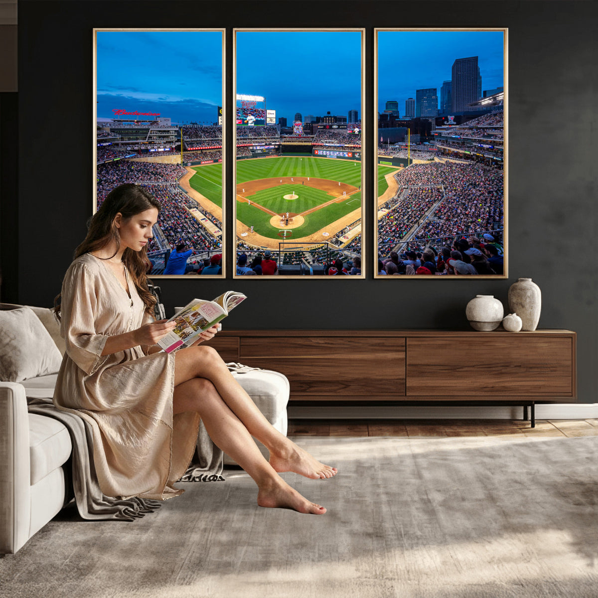 77273035-MGV-CV-36X24 - Target Field Stadium Wall Art Canvas Print, Minnesota Twins