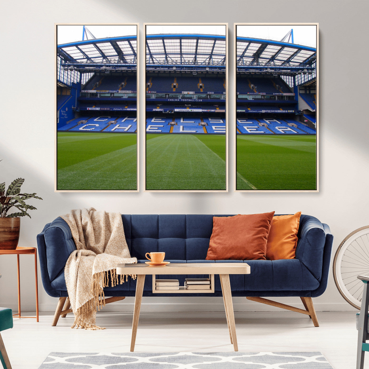 38616413CHELSA-MGV-FC-60X40-3P_Natural-Stamford Bridge Chelsea Football Stadium Canvas Wall Art Print – Immersive Stadium Experience for Soccer Fans – Ready to Hang