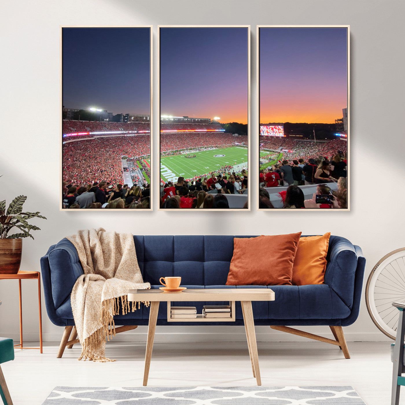 25139565-MGV-FC-48X32-3P-Dooley Stadium Wall Art Print, Sports Arena Canvas Wall Art, Dooley Field at Sanford Stadium Canvas Print, Modern Athletic Field Art Printing