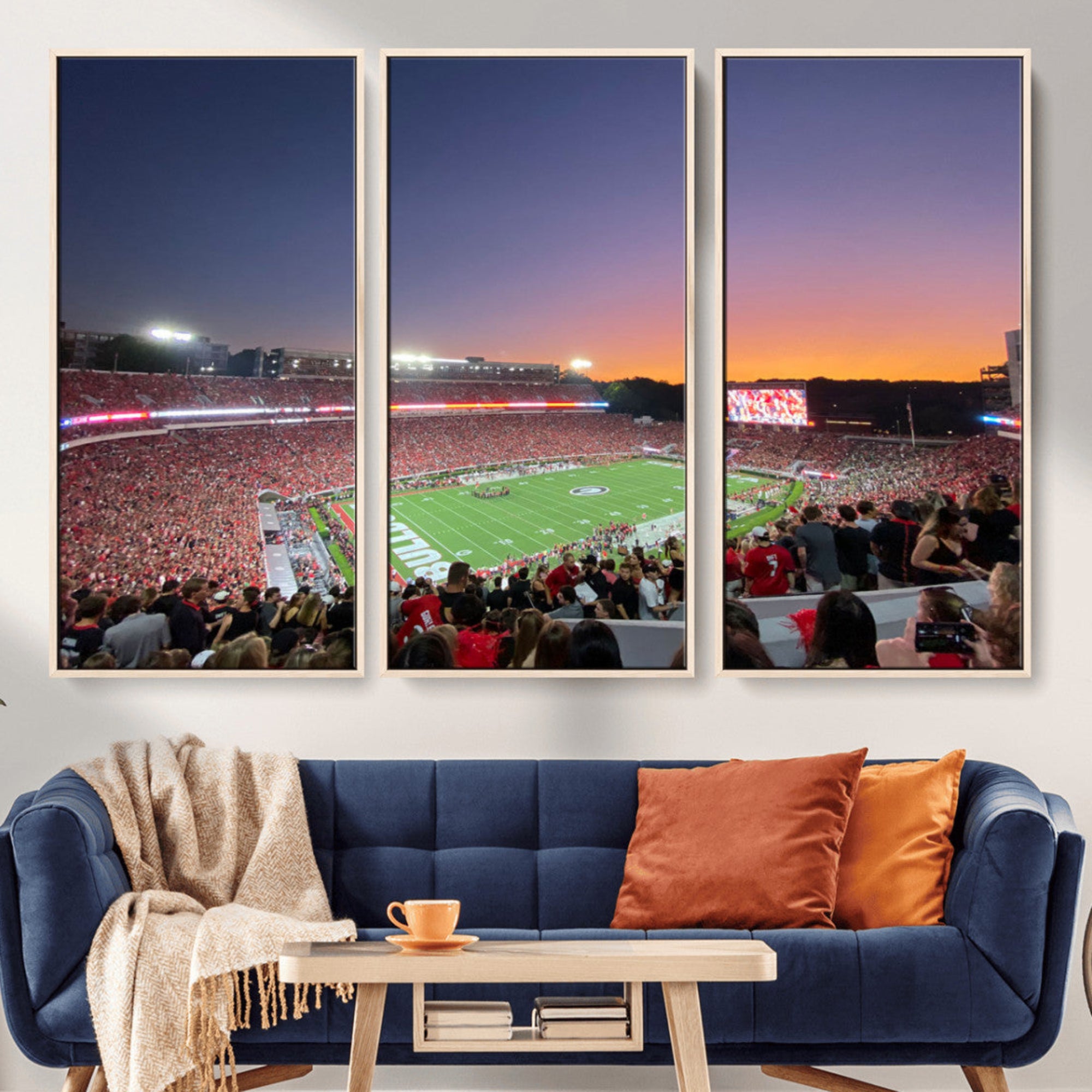 25139565-MGV-FC-48X32-3P-Dooley Stadium Wall Art, Sports Arena Canvas Print, Dooley Field Sanford Stadium Canvas Artwork for Home, Office