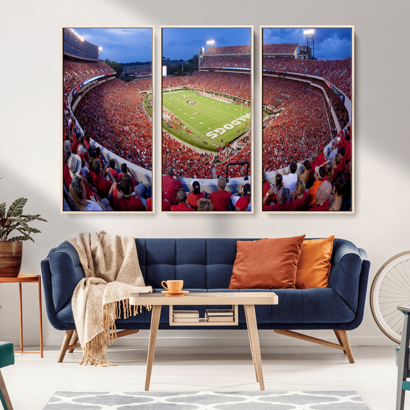 10244378-MGV-FC-48X32-3P-Dooley Stadium Wall Art Print, Sports Arena Canvas Wall Art, Dooley Field at Sanford Stadium Canvas Print, Modern Athletic Field Art Printing