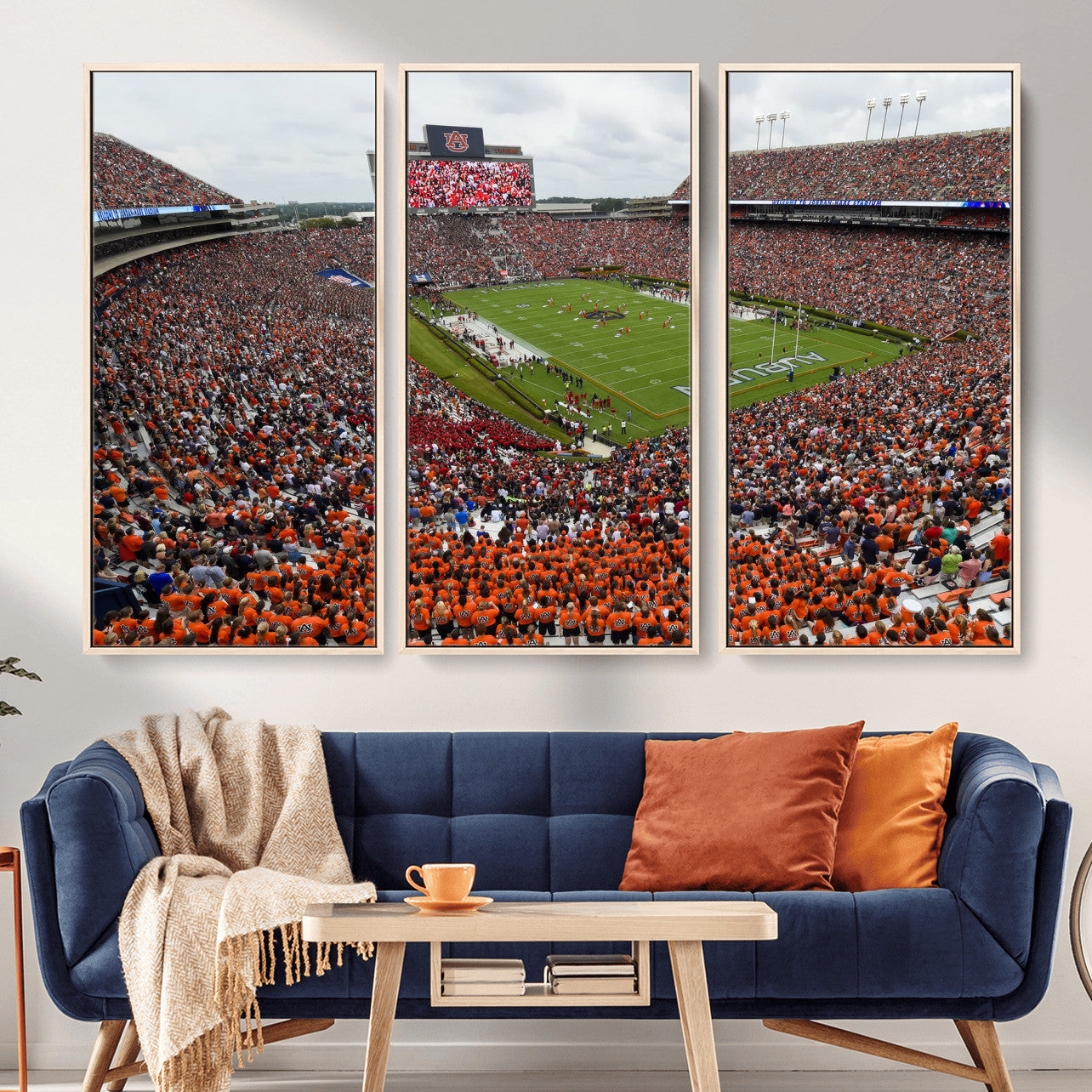 39597998-MGV-CV-36X24-Jordan-Hare Stadium Wall Art Canvas Print, College Sports Art for Man Cave or Game Room, Framed Alabama Football Decor