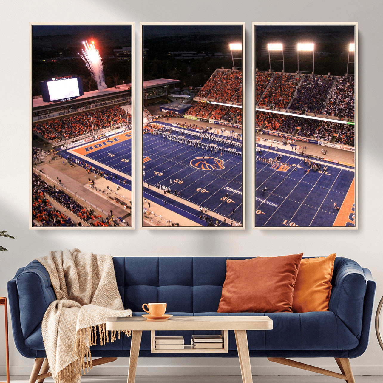 BS1001S-MGV-FC-48X32-3P - Boise State Broncos Albertsons Stadium Wall Art Canvas Print