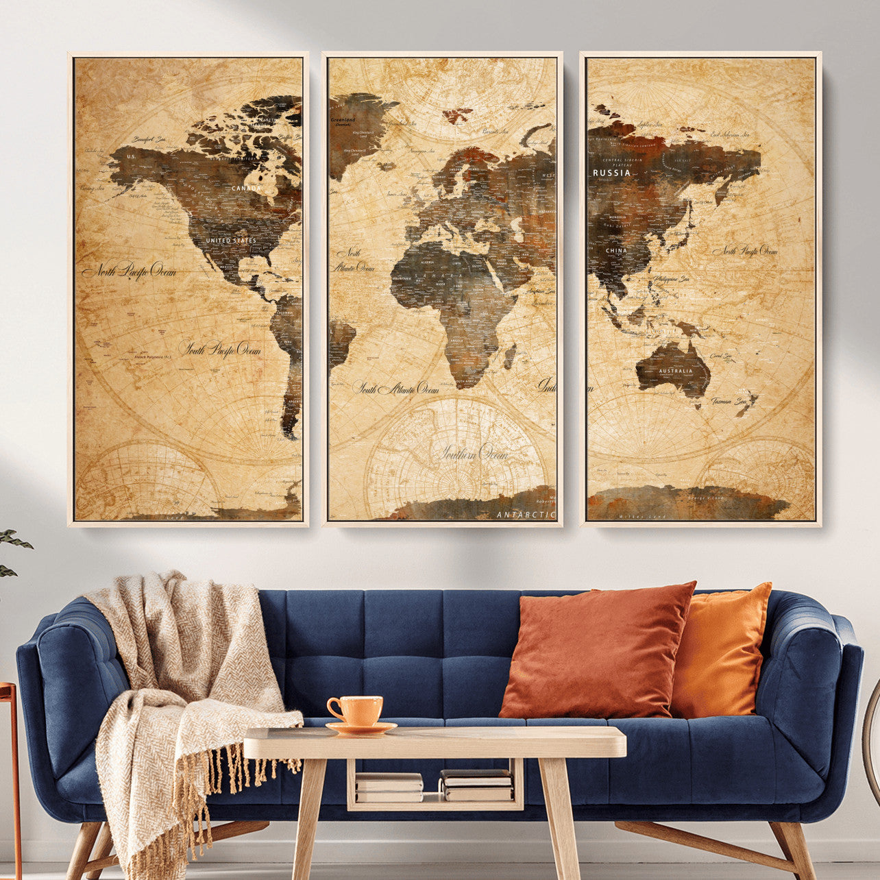 14542905-MGV-FC-48X32-3P - Push Pin World Map Canvas Print – Travel Tracker Wall Art for Couples, Perfect Anniversary Gift for Home or Office Decor