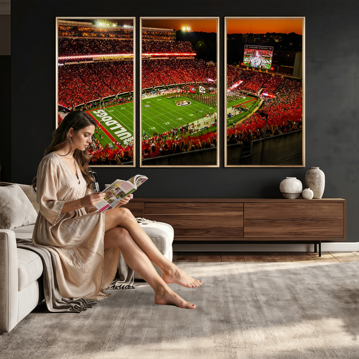 48894104-MGV-CV-36X24 - Georgia Bulldogs Stadium Wall Art Canvas Print, Sanford Stadium