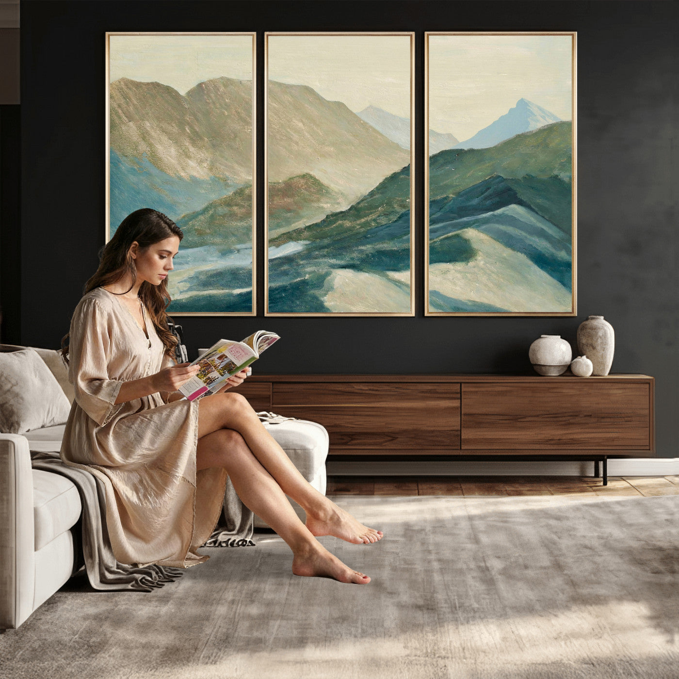 33629523-MGV-CV-36X24 - Shemelina Mountain Landscape, Mountains at Dawn Wall Art Canvas Print