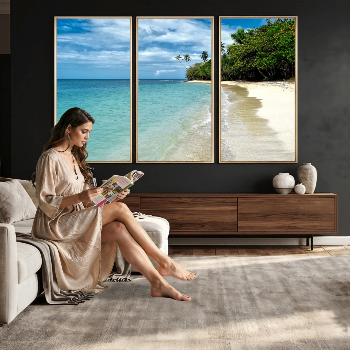 50626792-MGV-CV-36X24 - Puerto Rico Beach Paradise Wall Art – Tropical Coastal Print