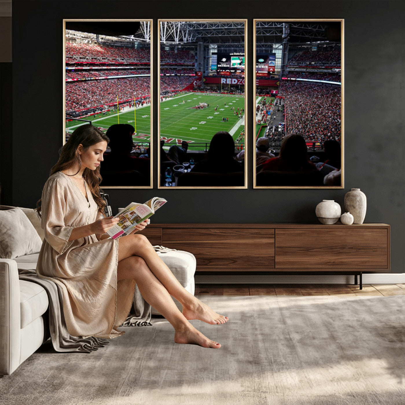 84196298-MGV-CV-36X24 - State Farm Stadium Canvas Wall Art, Arizona Cardinals Football Stadium Print, Glendale NFL Arena Photography Artwork