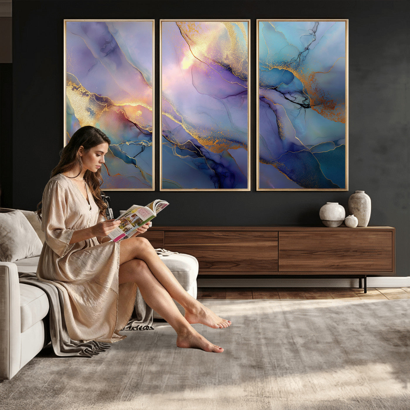 50939878-MGV-CV-36X24 - Colorful Abstract Canvas Wall Art Print, Vibrant Popup Color Art Print