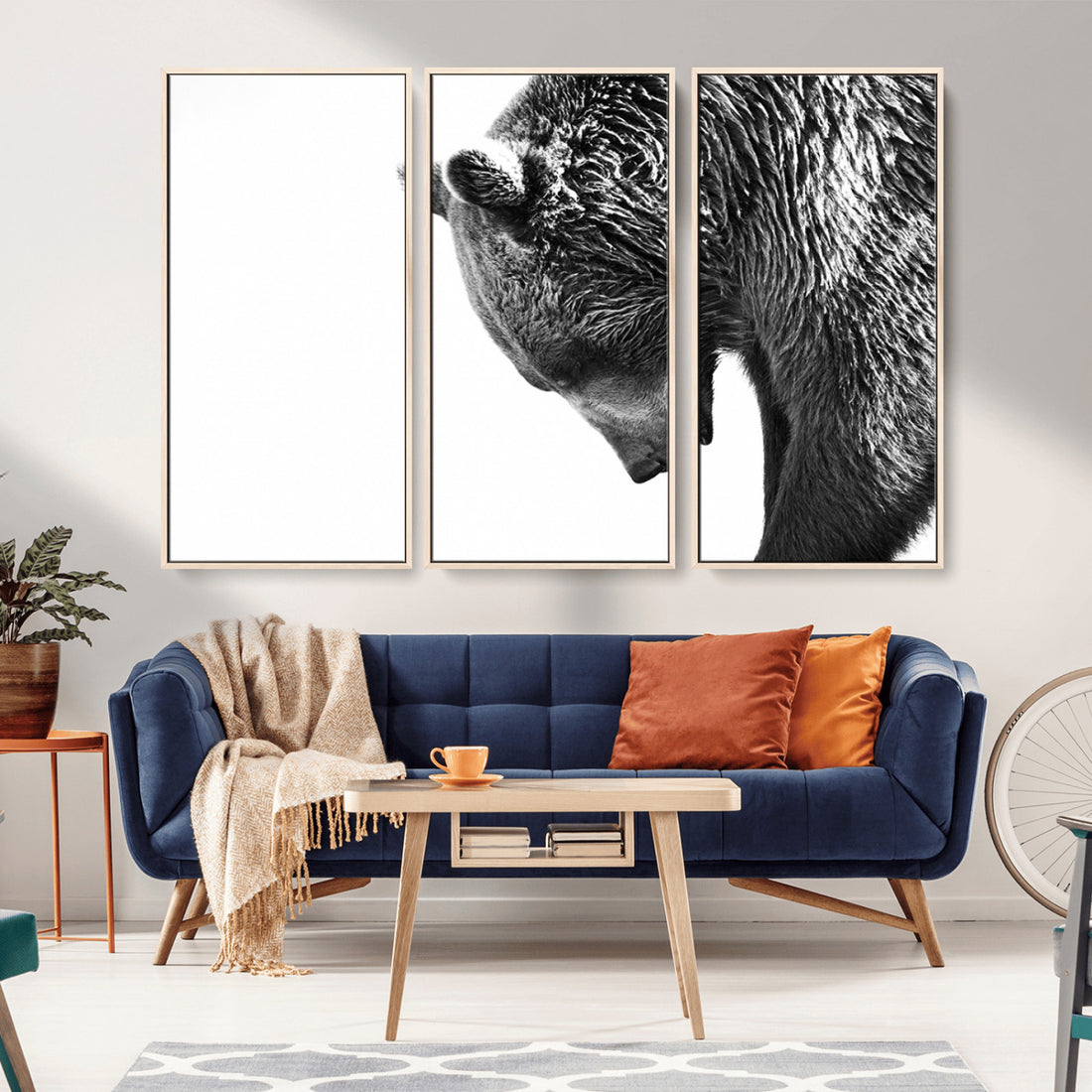 Black and White Grizzly 399 Bear Canvas Print Wall Art | Large Wildlife Canvas