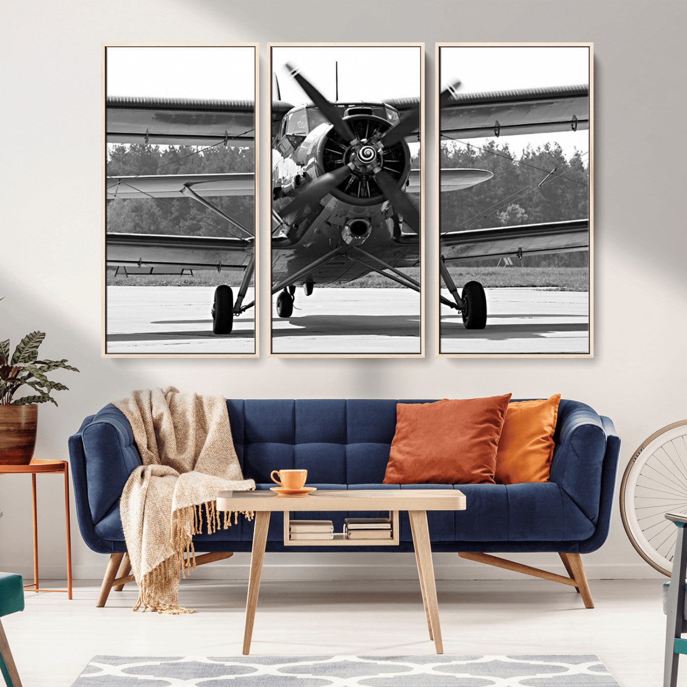 MGV-FC-48X32-3P - Wall Art Old War Plane Canvas Print