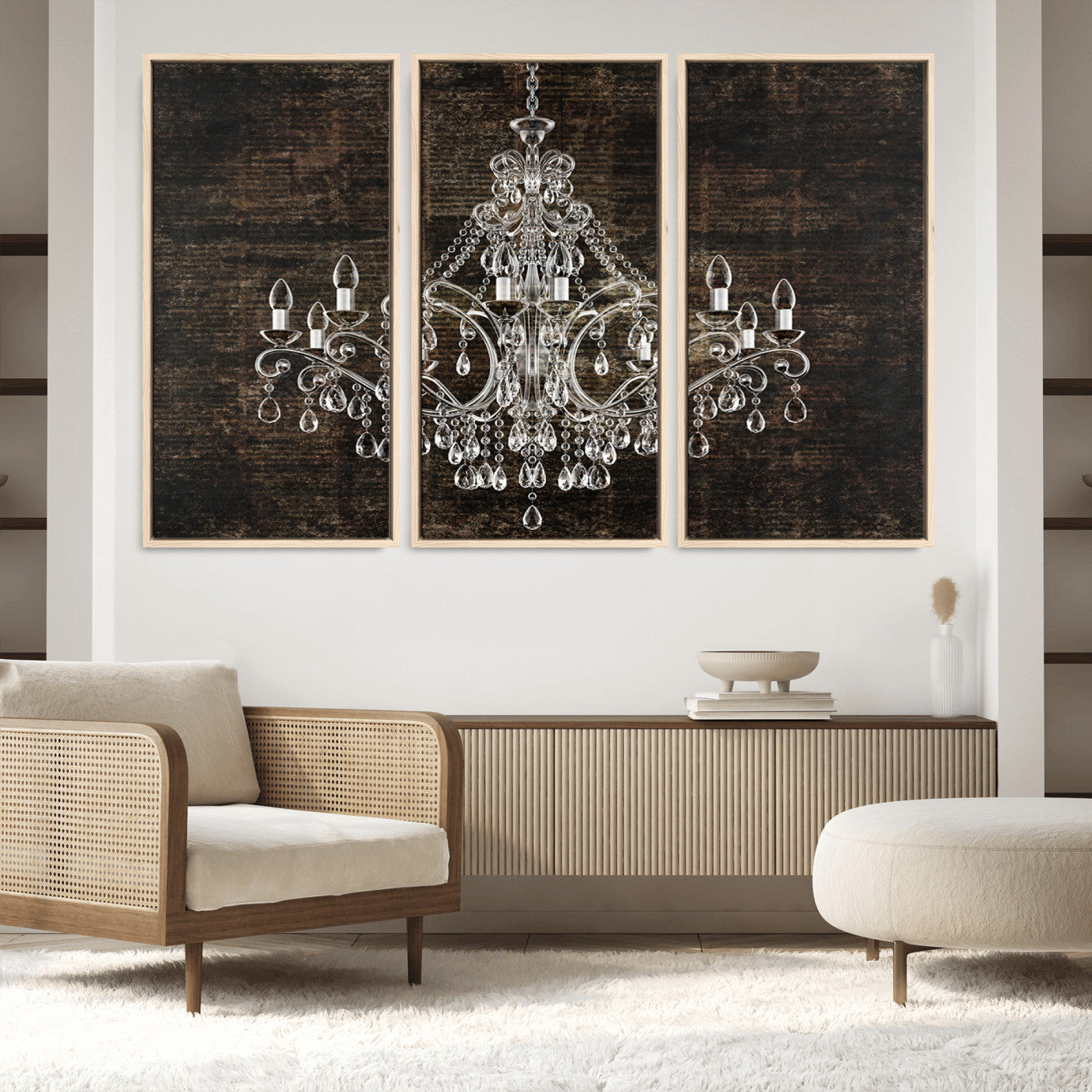 69434-MGV-FC-60X40-3P_Natural-Rustic Chandelier Canvas Print