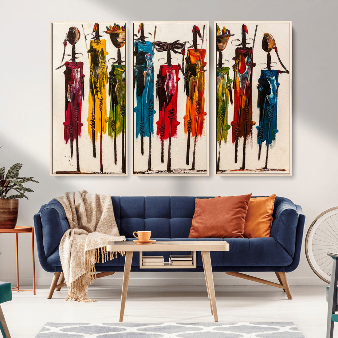 Abstract African Women Wall Art Canvas Print