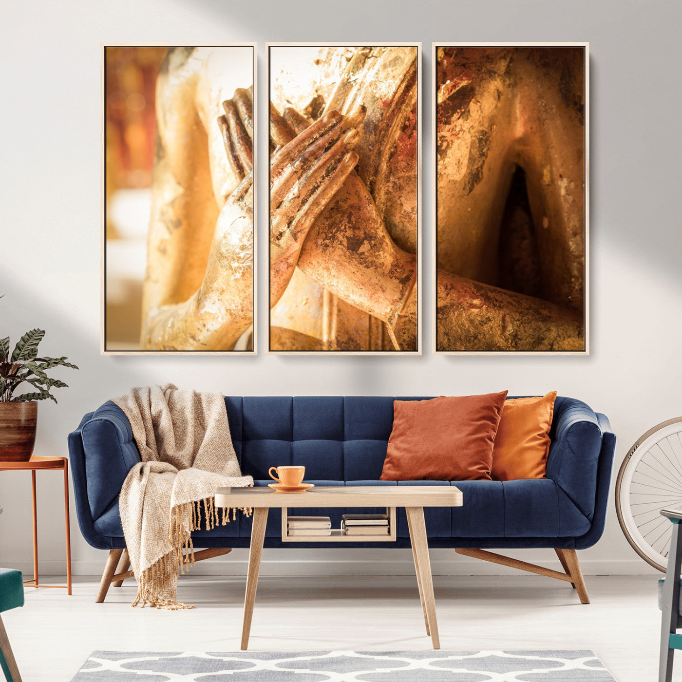 -Buddha Statue Hands Wall Art Canvas Print