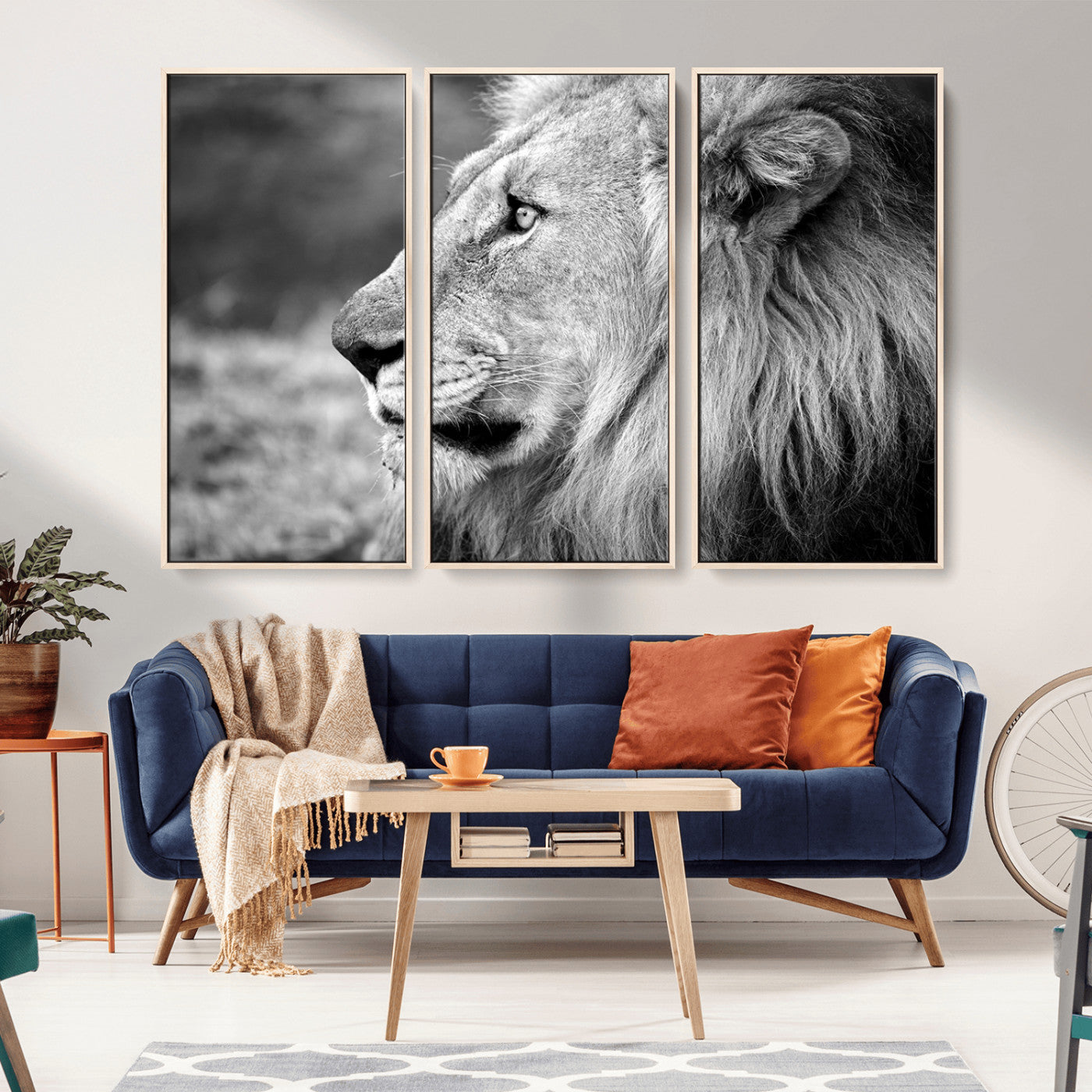 MGV-FC-48X32-3P - African Lion Wall Art Canvas Print