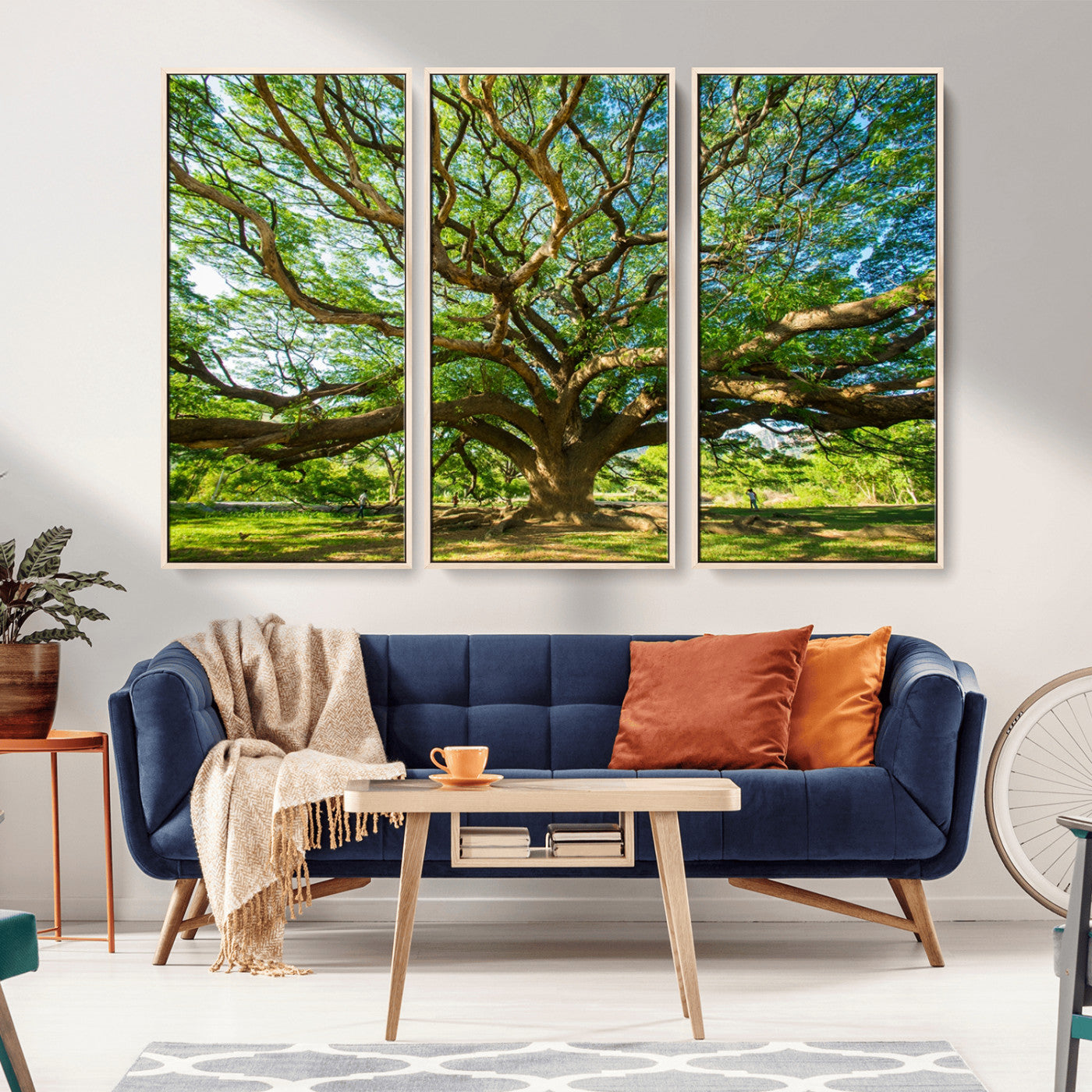 MGV-FC-48X32-3P - Angel Oak Tree Wall Art | Oak Canvas Print | Multi Panel Landscape Wall Art | Ready to Hang Wall Art