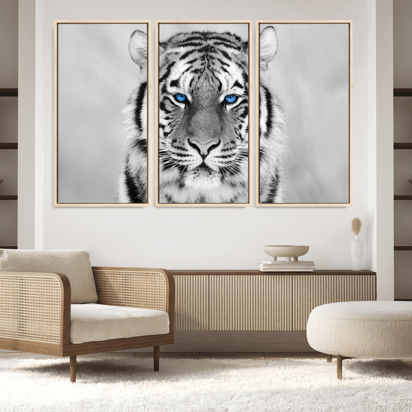46396-MGV-FC-48X32-3P_Natural-Tiger Canvas Artwork Wall Art Print