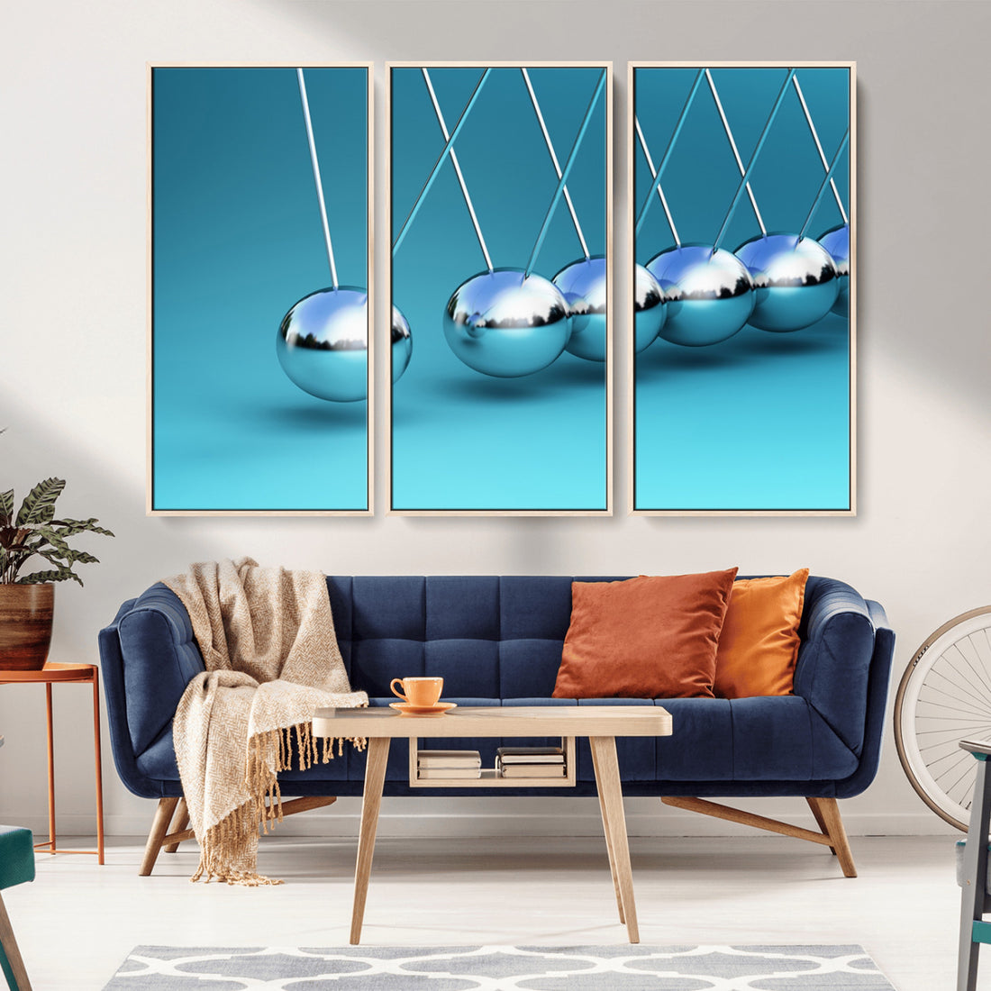 Wall Art Newton's Cradle Canvas Print | Framed Newton Cradle Office Art