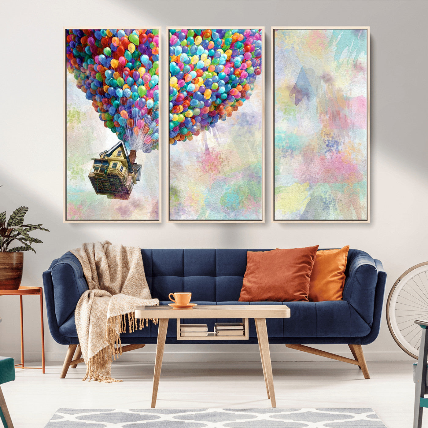 MGV-FC-48X32-3P - Up Pixar Poster, Look Up Pixar Wall Art, Up Pixar Canvas, Kids Play Game Room Decor Wall Art