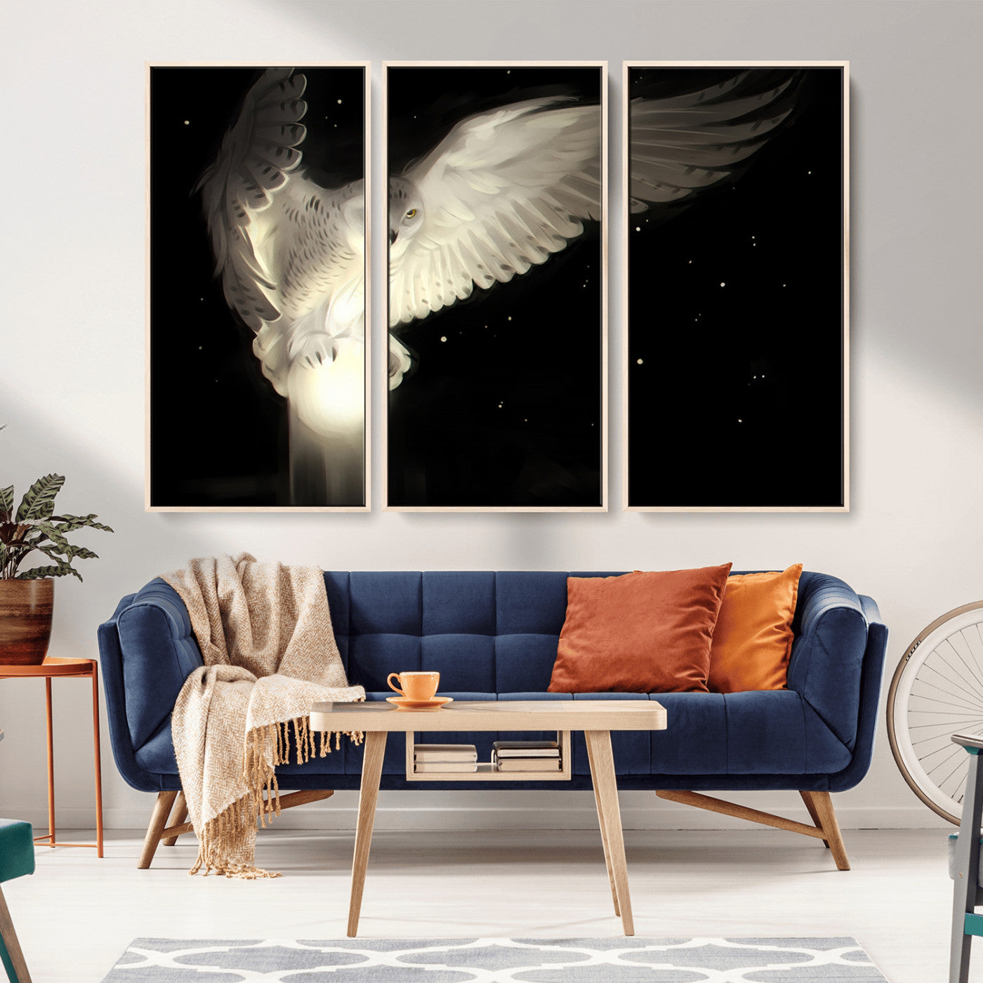 MGV-FC-48X32-3P - Night Owl Art -  Illuminating the Darkness – Unique Animal-Inspired Wall Art for Modern Decor |