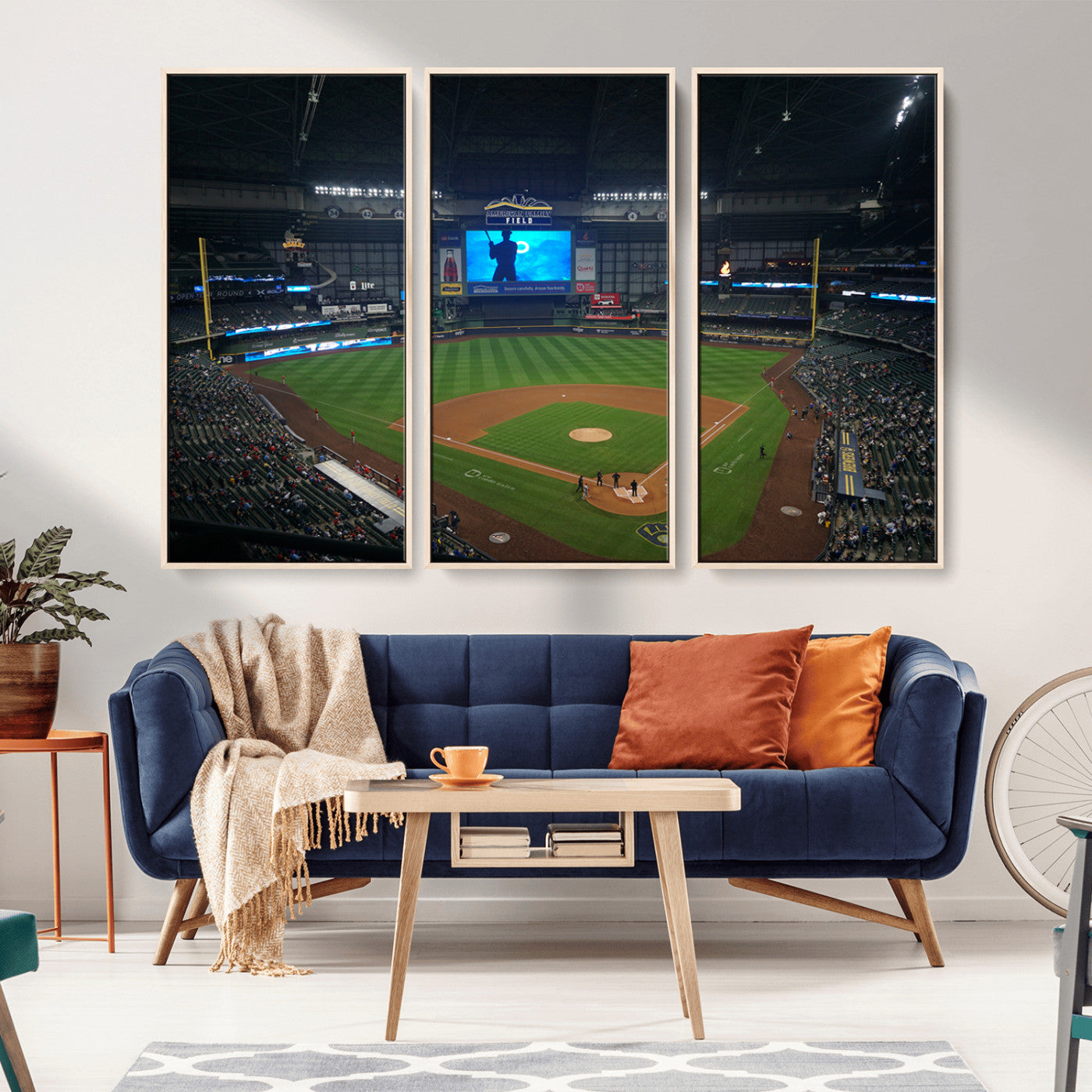 MGV-FC-48X32-3P - Milwaukee Brewers Baseball Art Print - American Family Field Stadium Wall Art Canvas Print