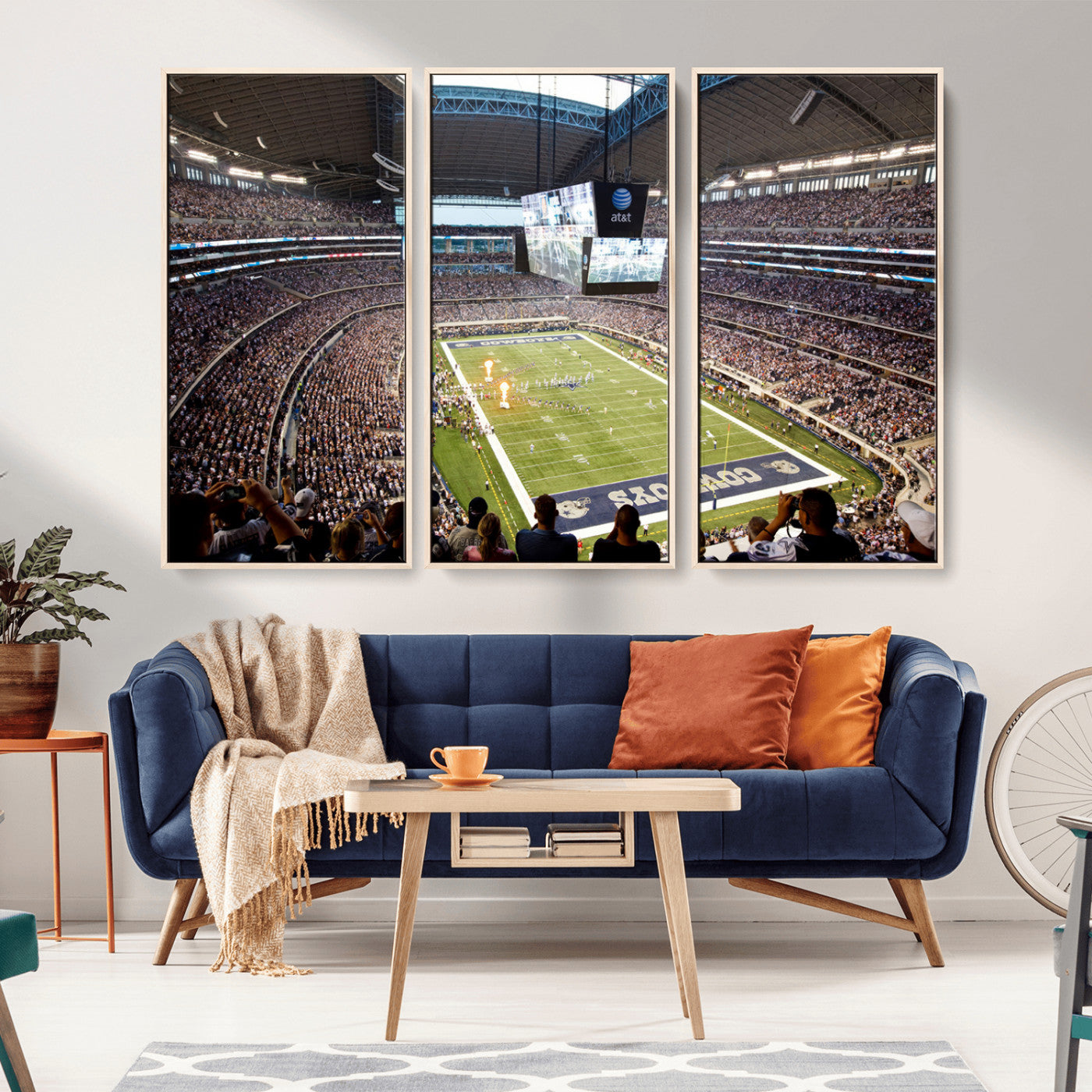 MGV-FC-48X32-3P - Dallas Cowboys Football Team Print - Arlington AT&T Stadium Wall Art Canvas Print