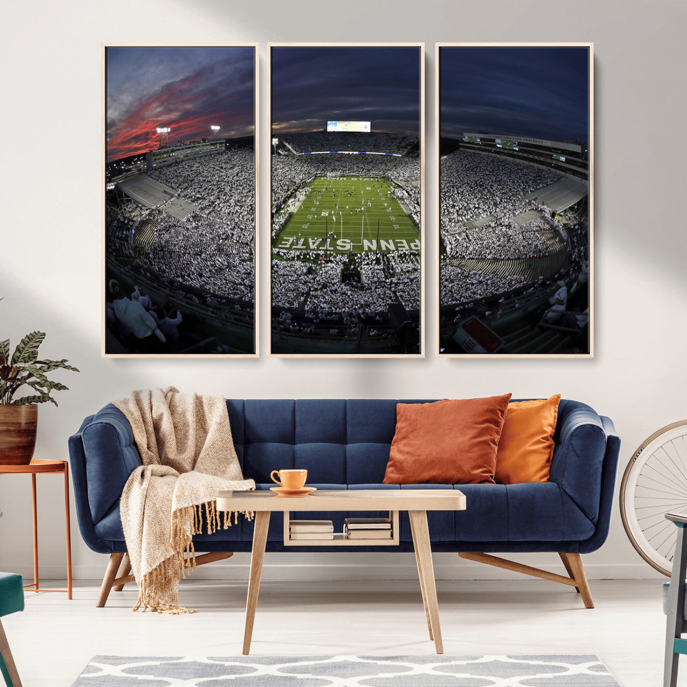 MGV-FC-48X32-3P - Penn State University Nittany Lions Football Team Print - University Park Beaver Stadium Wall Art